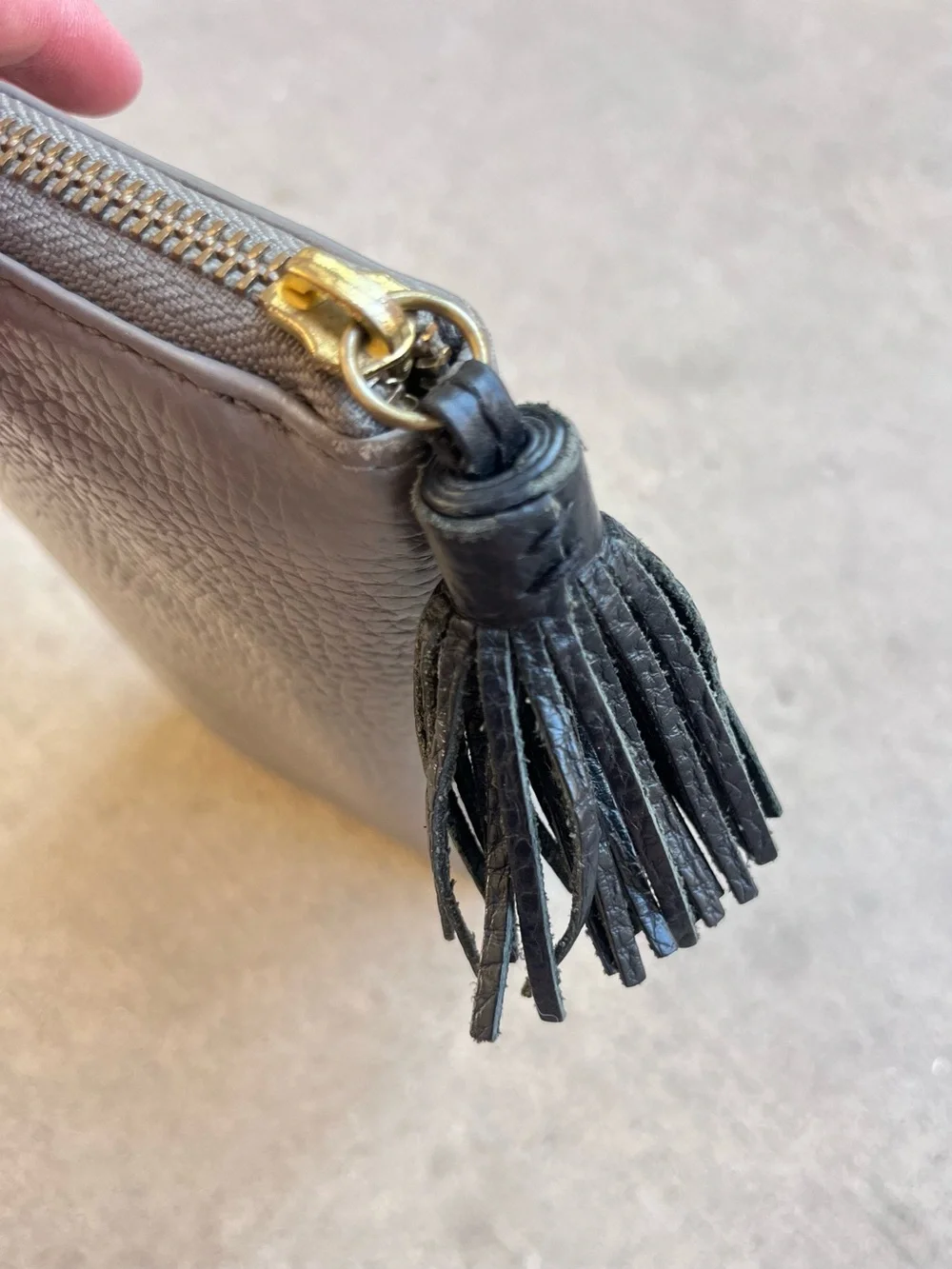 Fossil leather zip